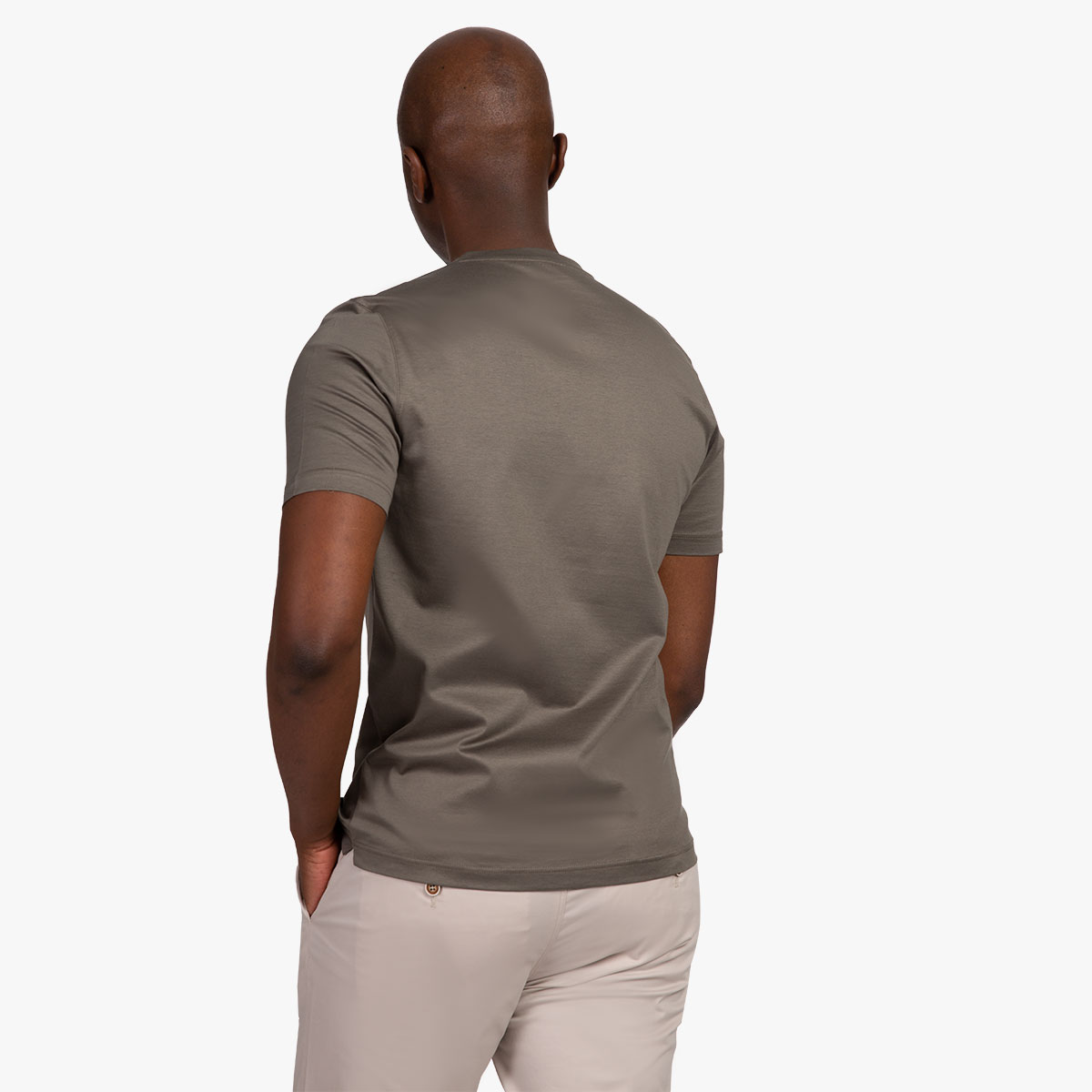 Slim Fit T-Shirt in taupe mit Veredelung