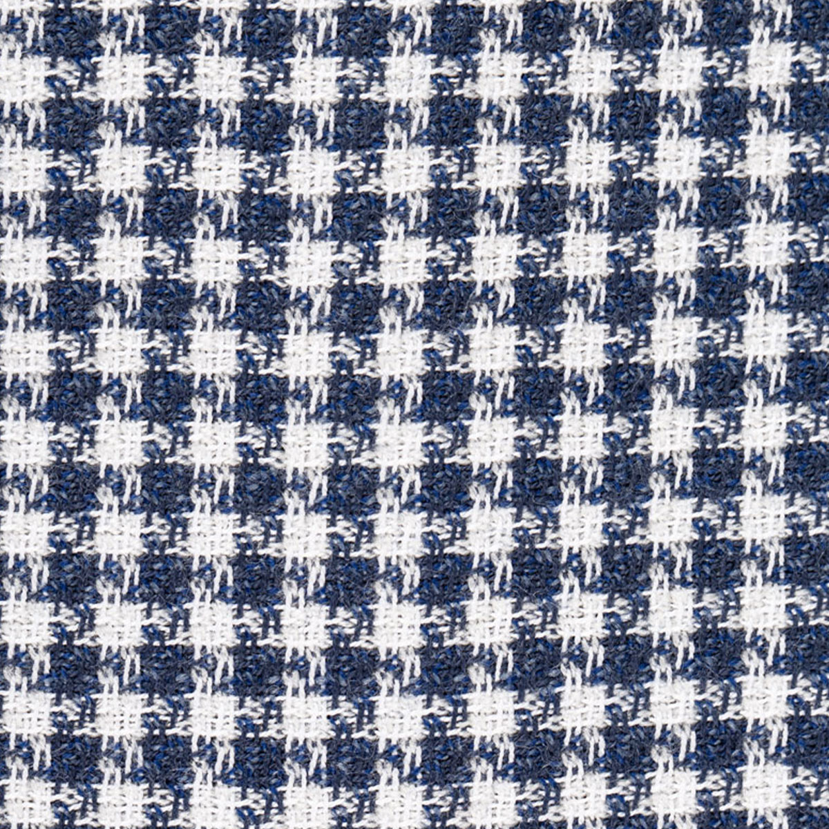 Oberstoff mit Hahnentritt-Muster in blau-weiß aus Wolle und Baumwolle