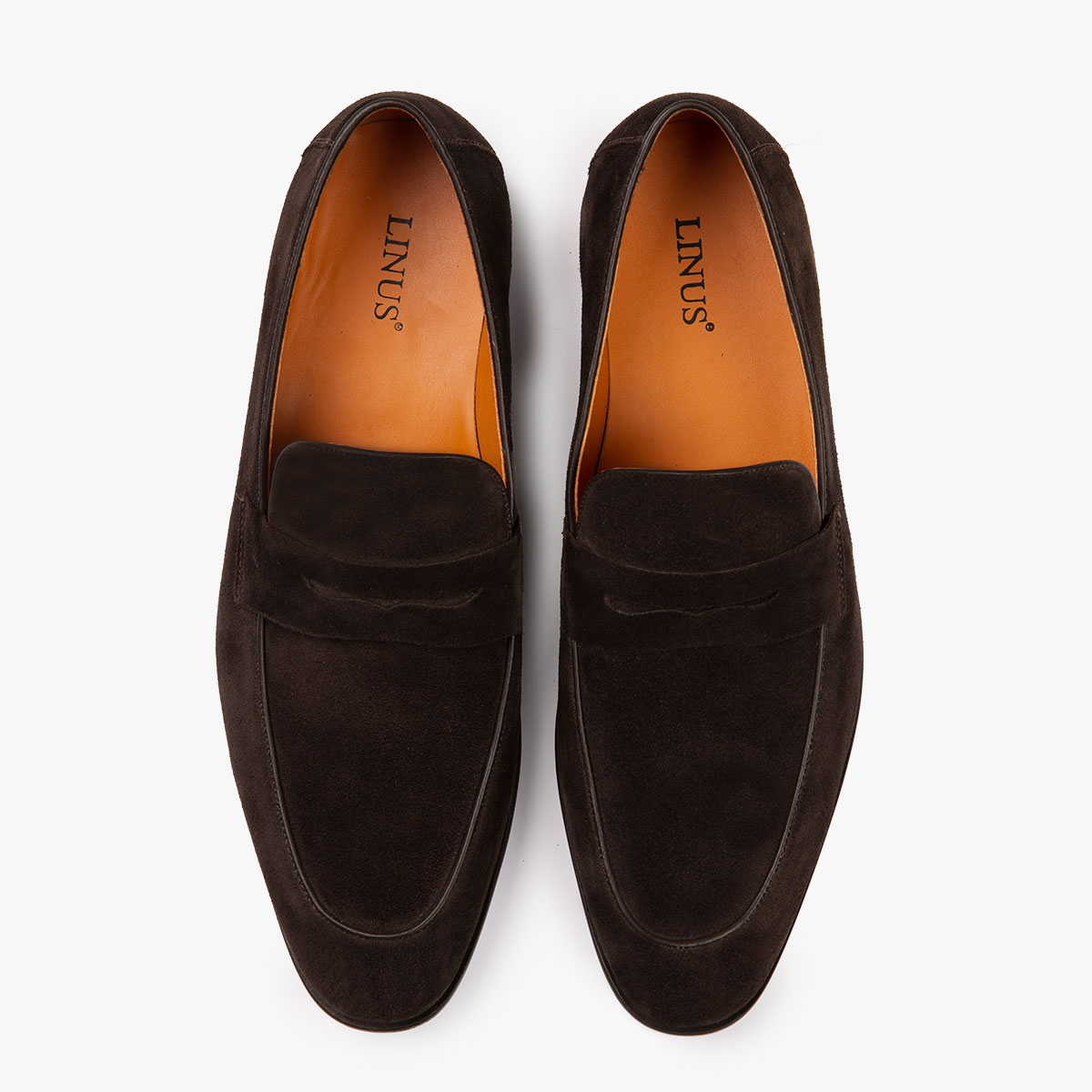 Braune Penny Loafers aus Veloursleder Penny Loafers in braun aus Veloursleder