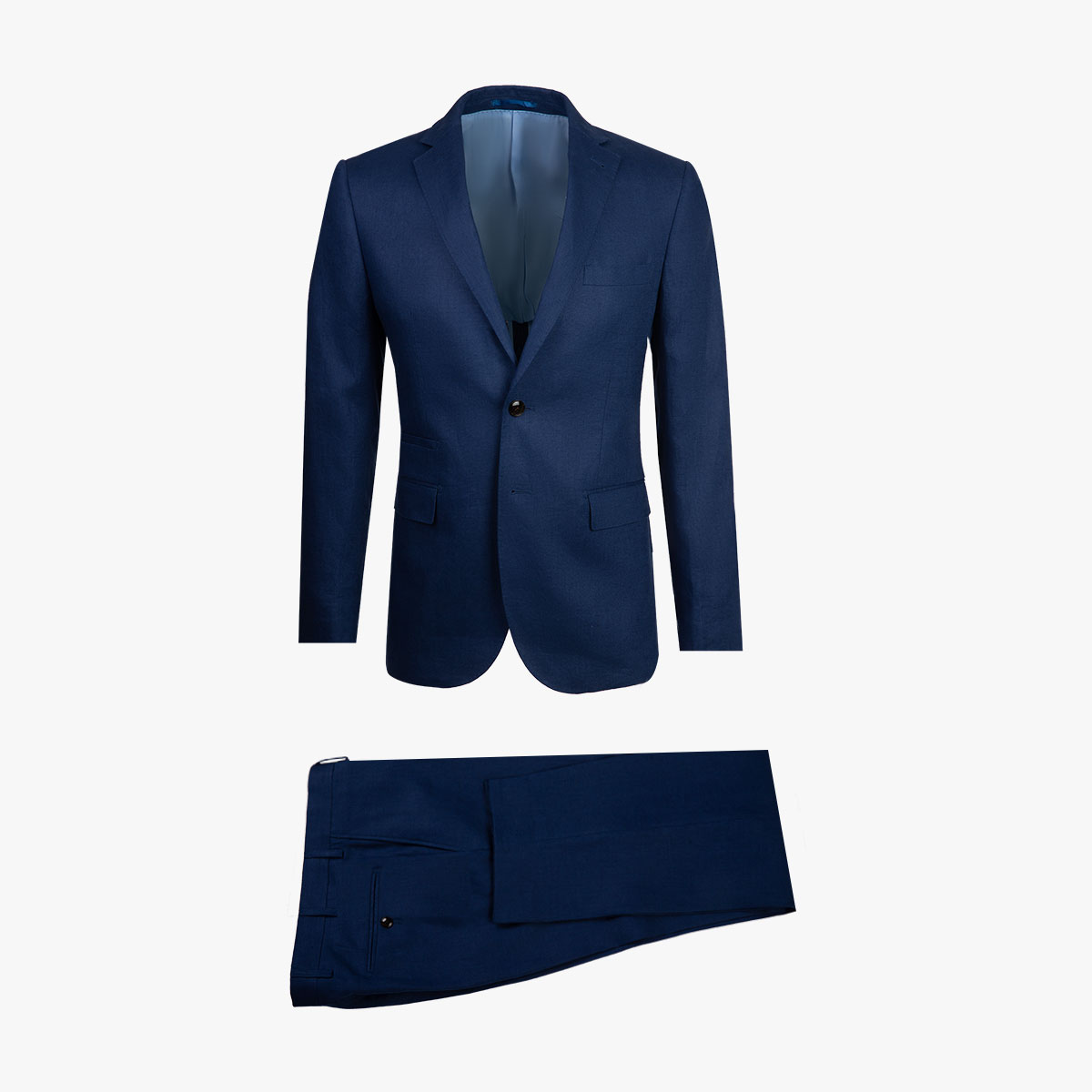 Slim Fit Anzug aus Leinen in blau