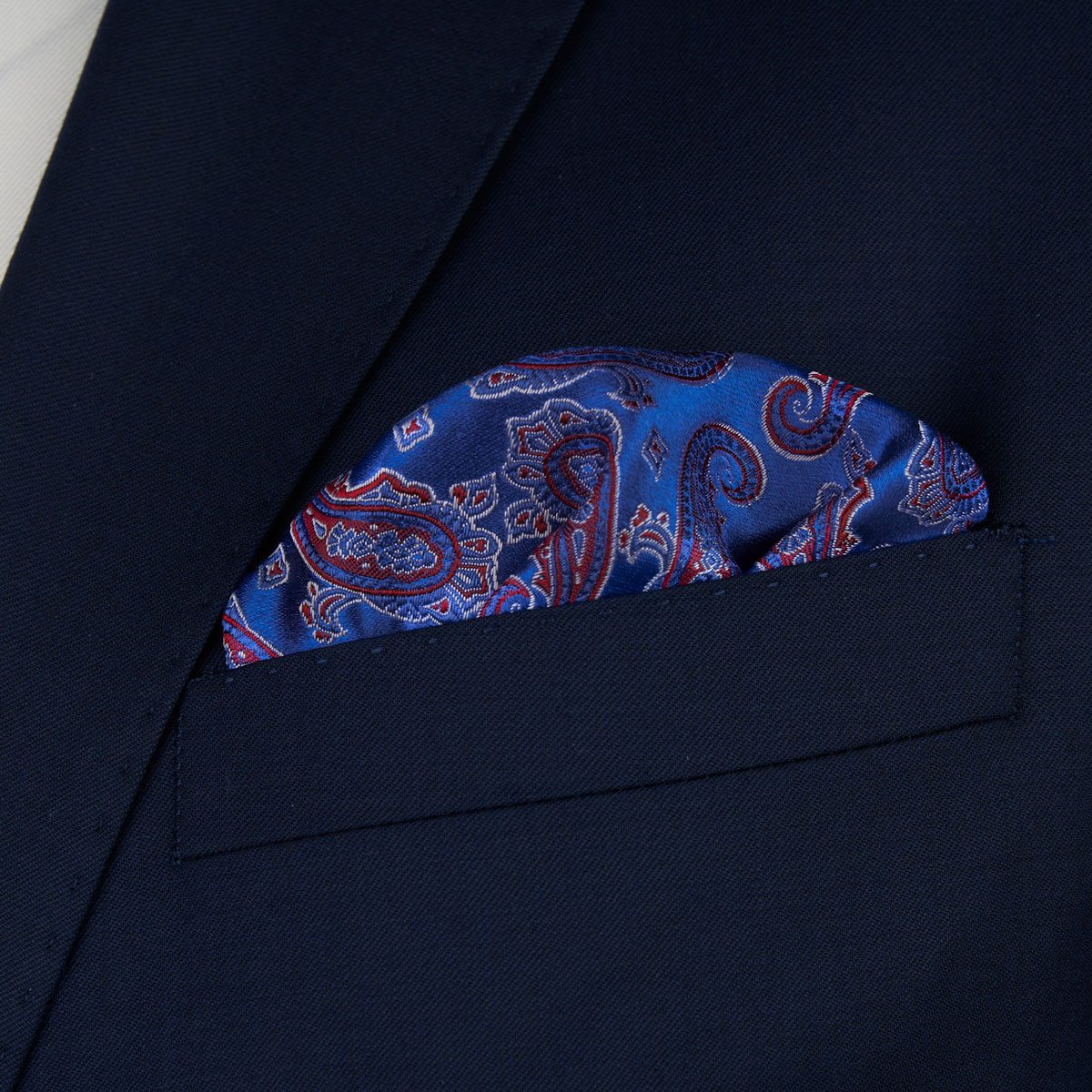 Einstecktuch aus reiner Seide mit Paisley-Muster in Blau