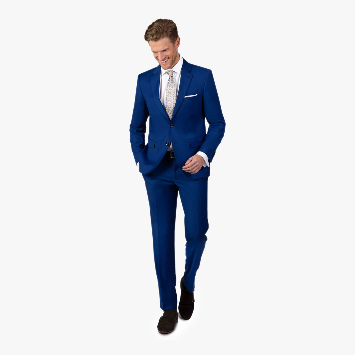 Leuchtend royalblauer Anzug Eleganter Anzug in leuchtend royalblau