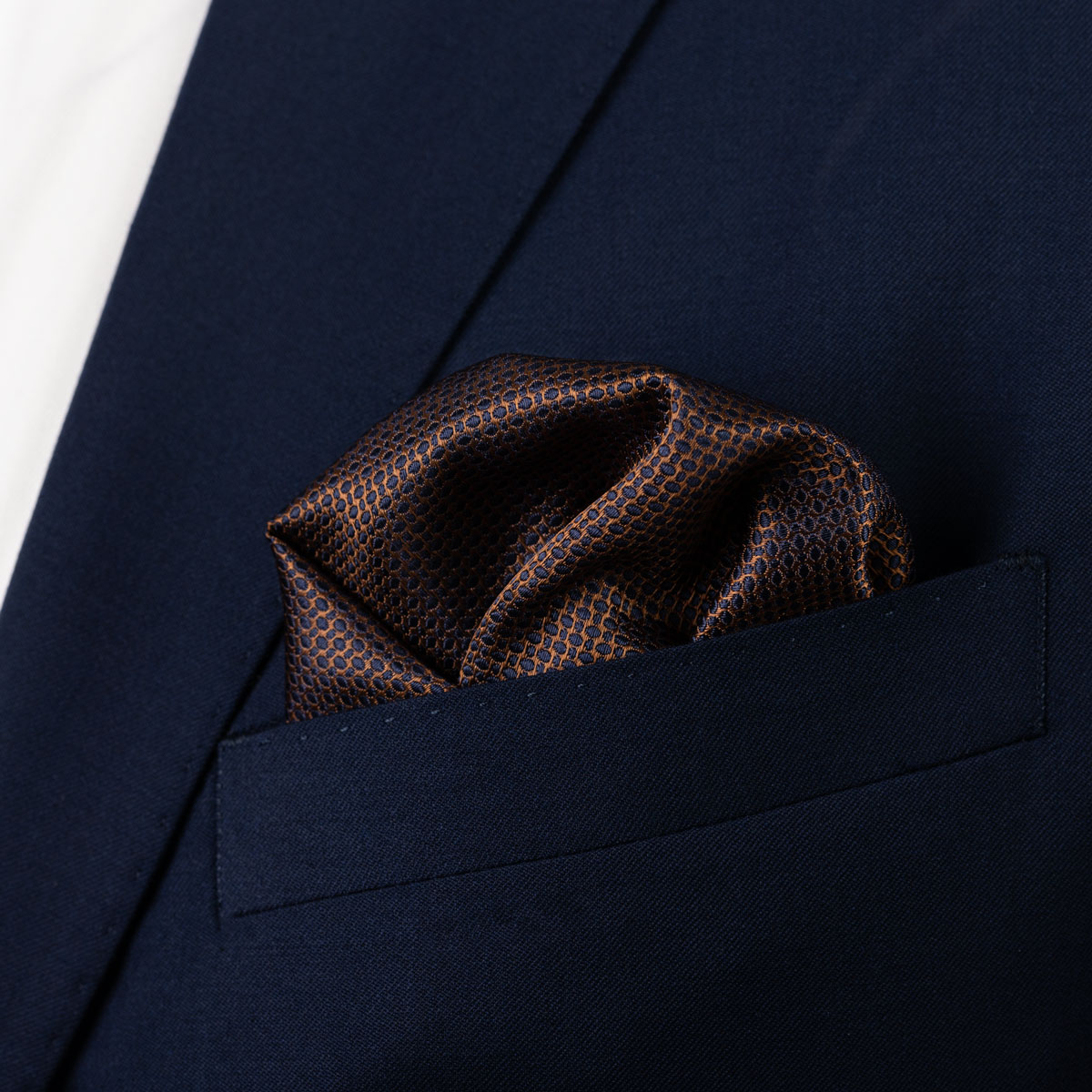 Einstecktuch mit Muster und Struktur in braun blau 