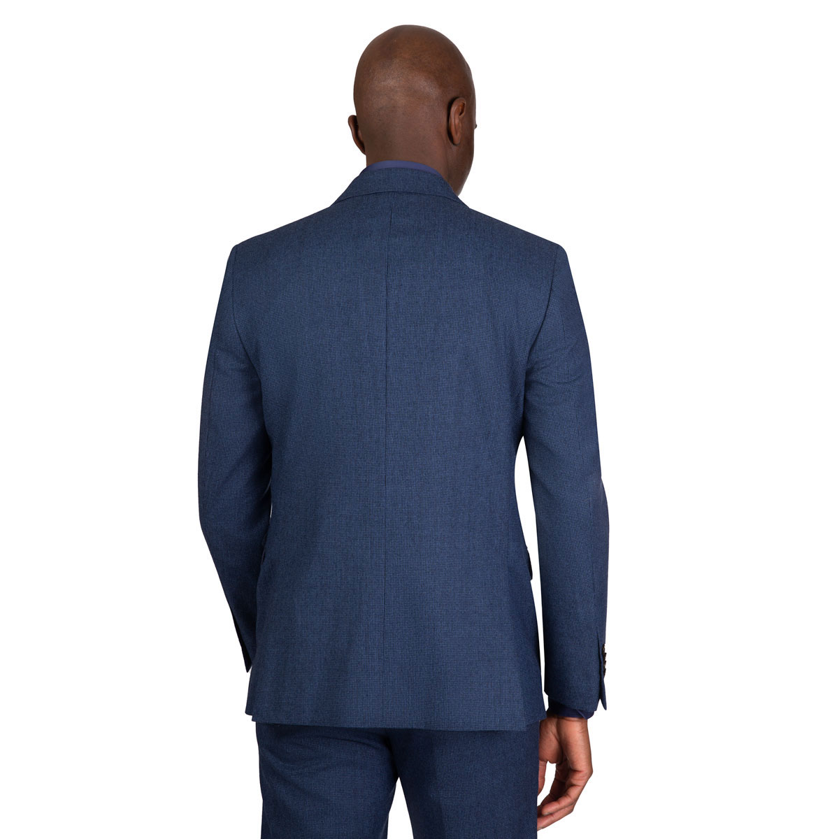 Figurbetonter Anzug in blau mit Hahnentritt