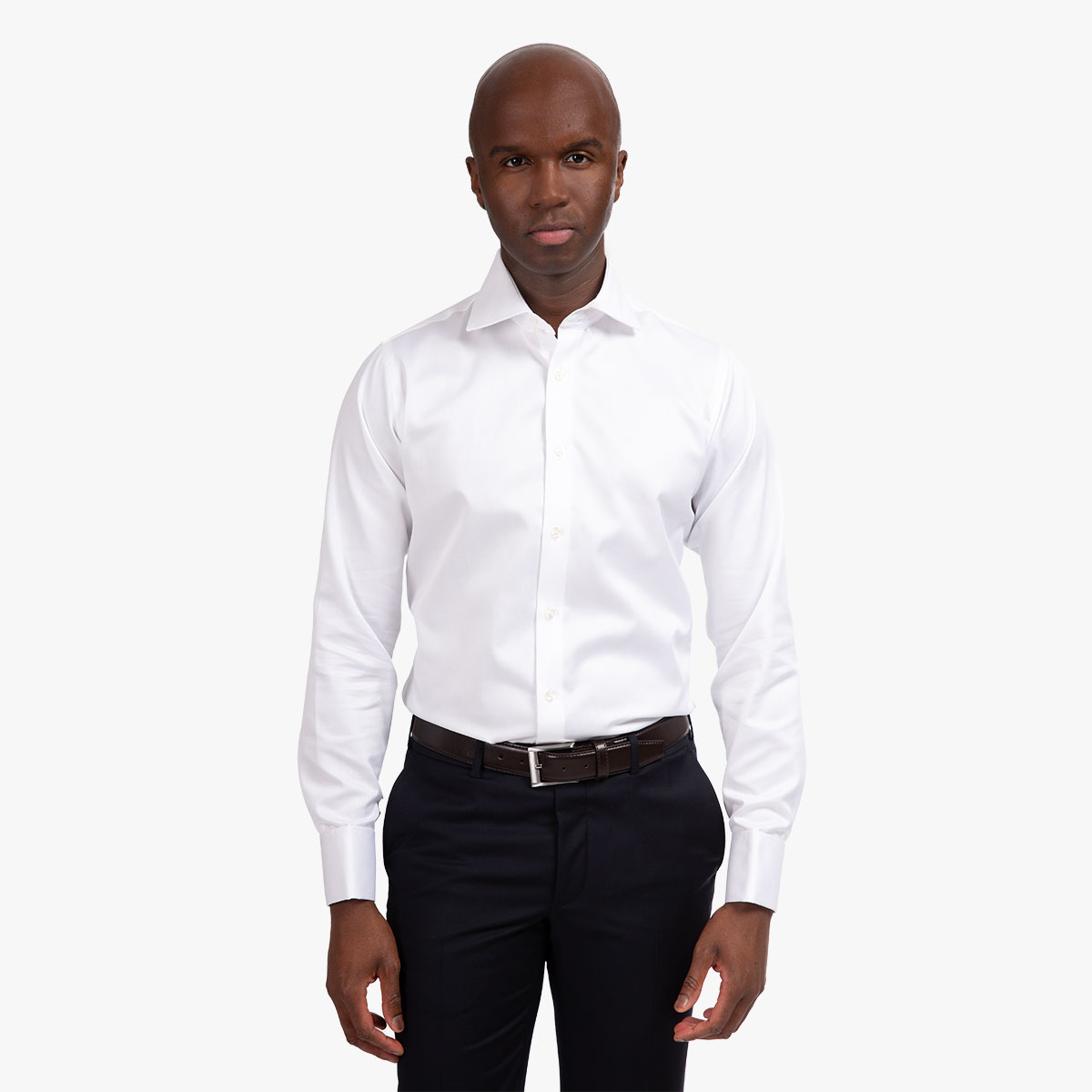 Slim Fit Hemd mit 2-Knopf-Kragen