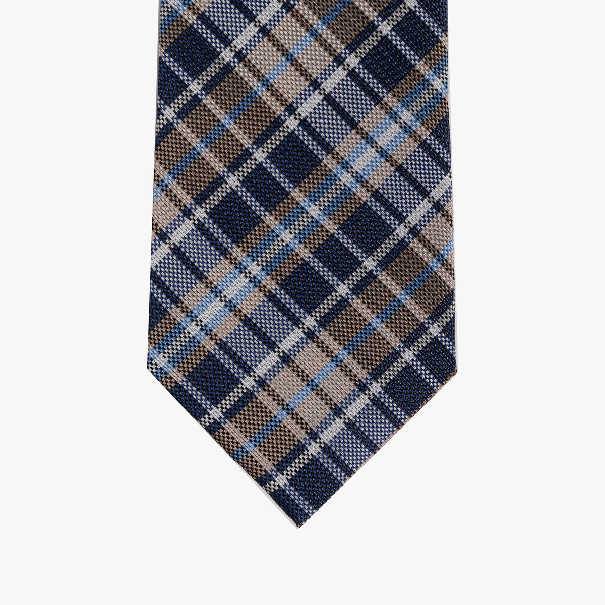 Krawatte mit Karo Muster in blau beige