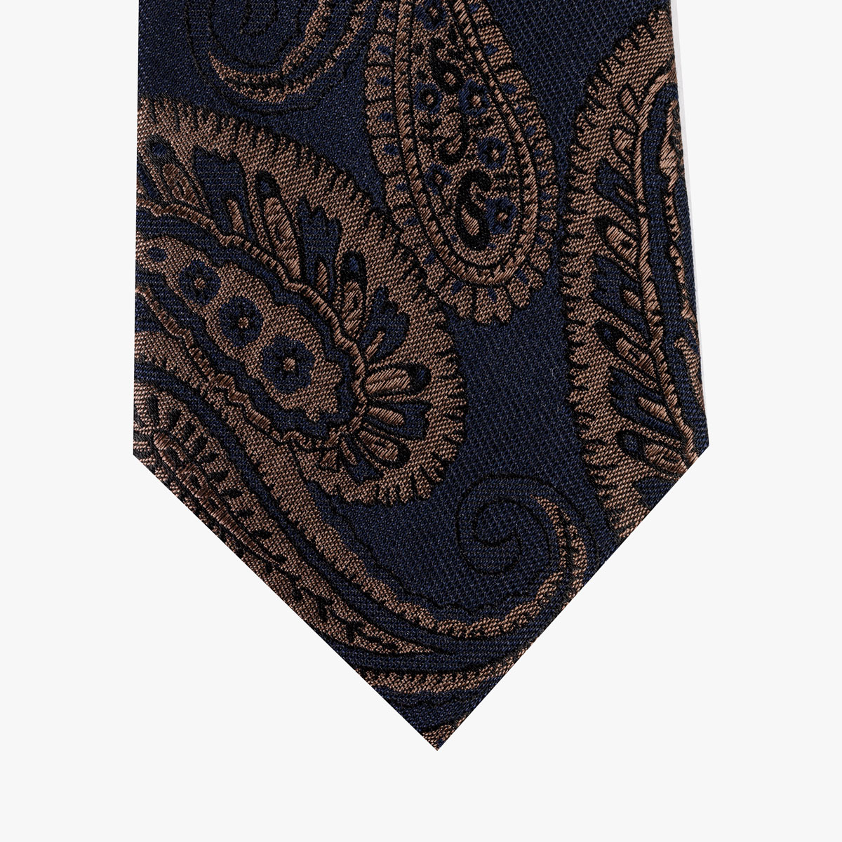 Krawatte mit Paisley in dunkelblau braun