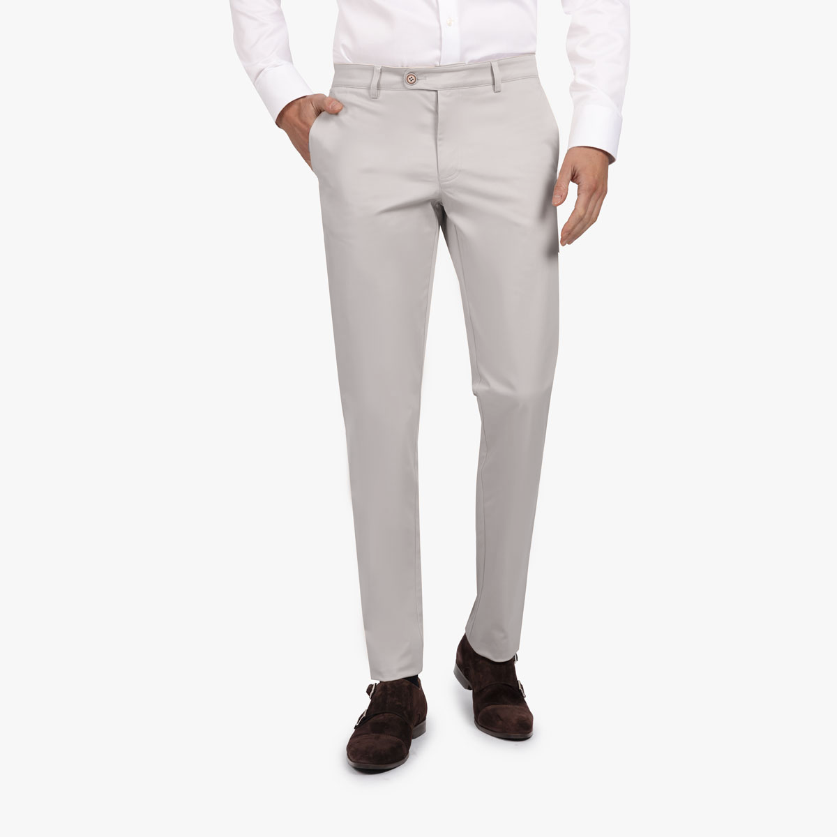 Chino aus Baumwolle und Elasthan in grau 