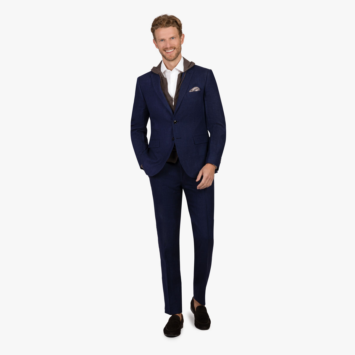 Anzug Pesaro aus Leinen in blau