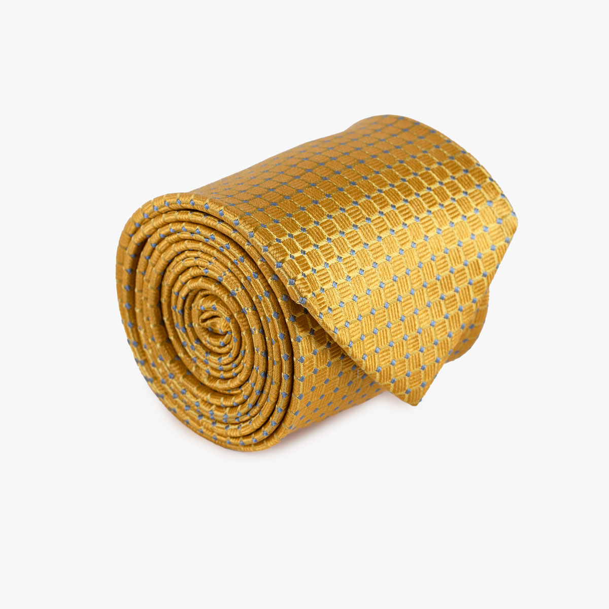 Krawatte aus Seide in gelb mit Checker-Pattern