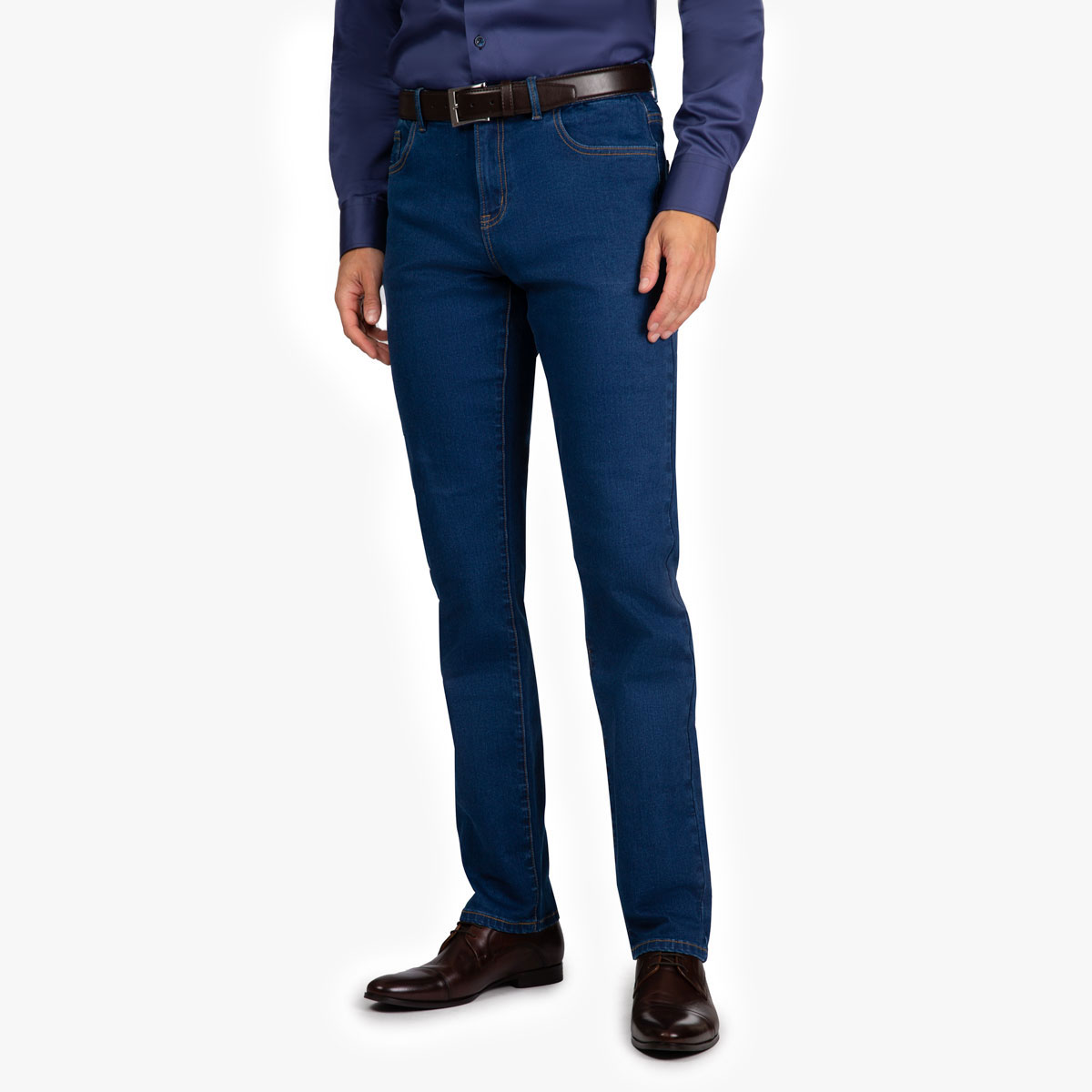 Mittelblaue Jeans ohne Waschung Jeans ohne Waschung in mittelblau