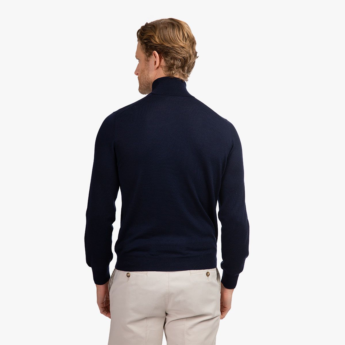Slim Fit Rollkragen-Pullover in dunkelblau für Herren