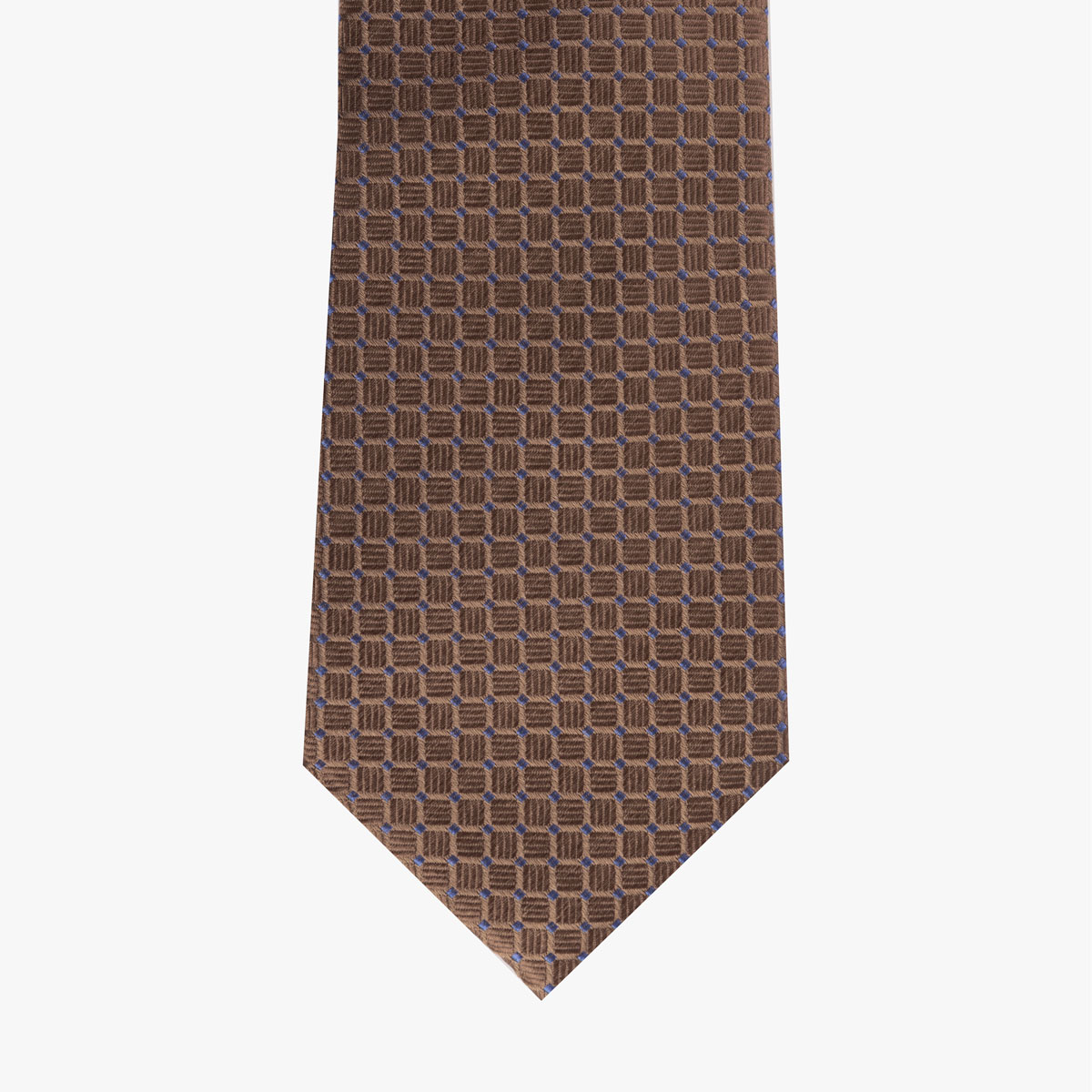 Krawatte aus Seide in braun mit Checker-Pattern