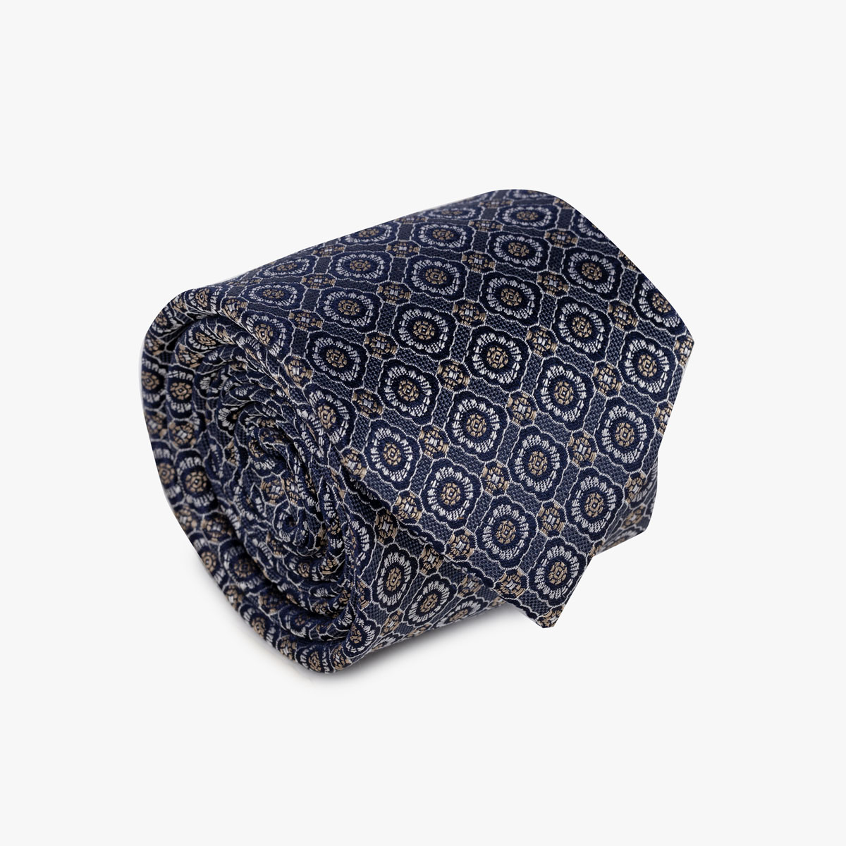 Krawatte mit geometrischem Muster in grau blau 