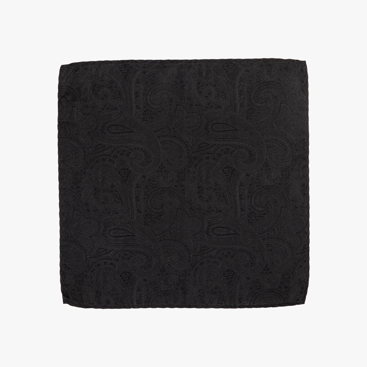 Einstecktuch aus Seide in schwarz mit Paisleymuster