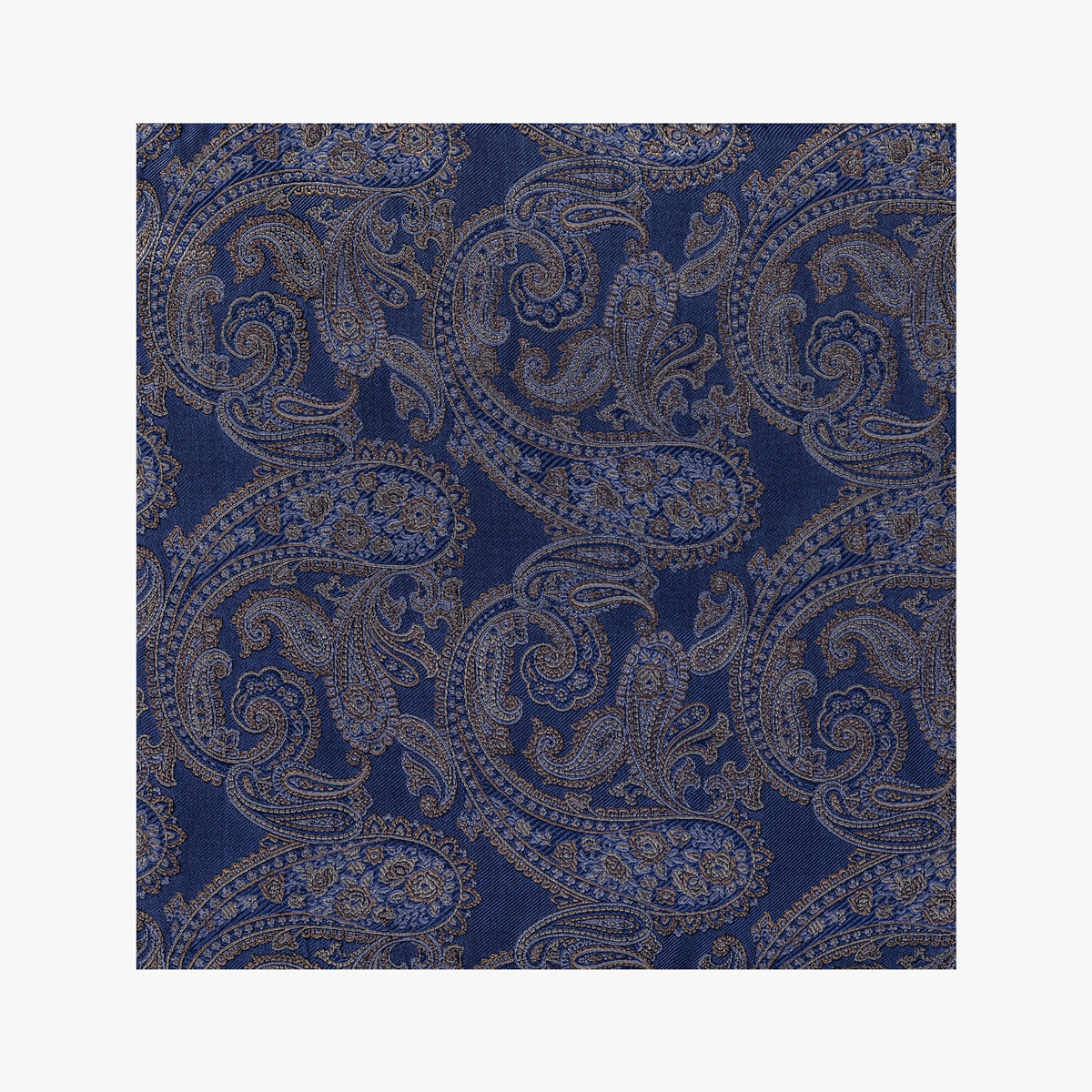Einstecktuch mit Paisley in Blautönen und braun