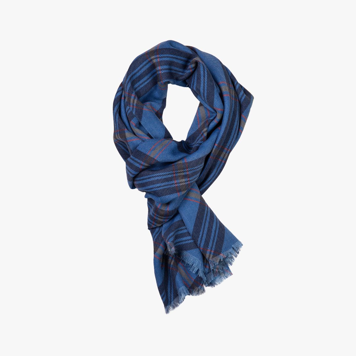 Karierter Schal in blau