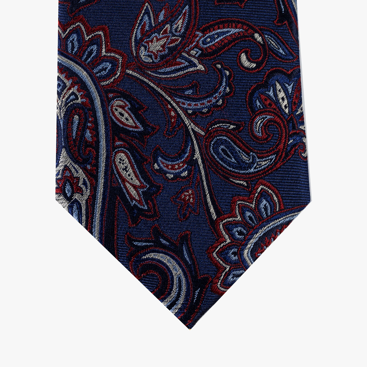 Krawatte mit Paisley in blau rot silber