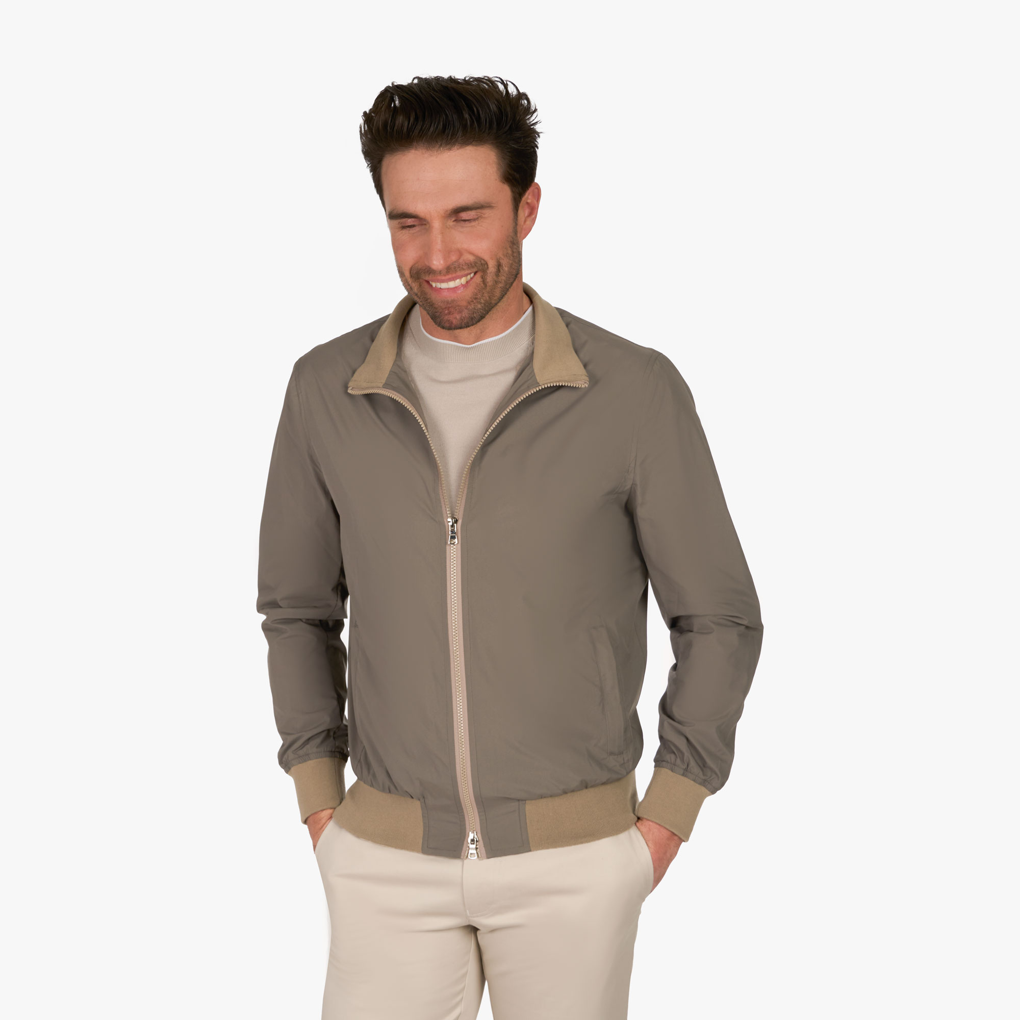 Leichte Jacke Barba in Grau/Beige Leichte Jacke Barba in Grau/Beige