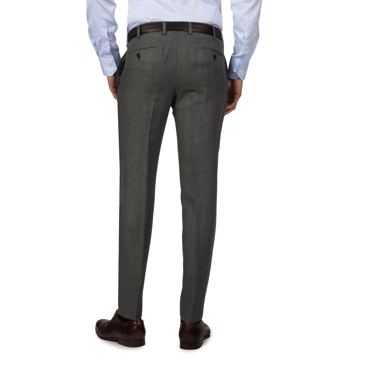 Feine Herrenhose aus Wolle und Leinen mit Gürtelschlaufen Feine Woll-Leinen-Hose mit Gürtelschlaufen